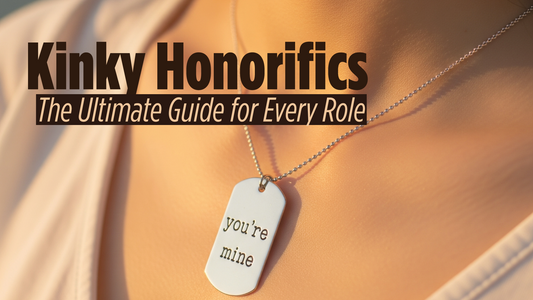 woman with dog tag on that says you're mine
