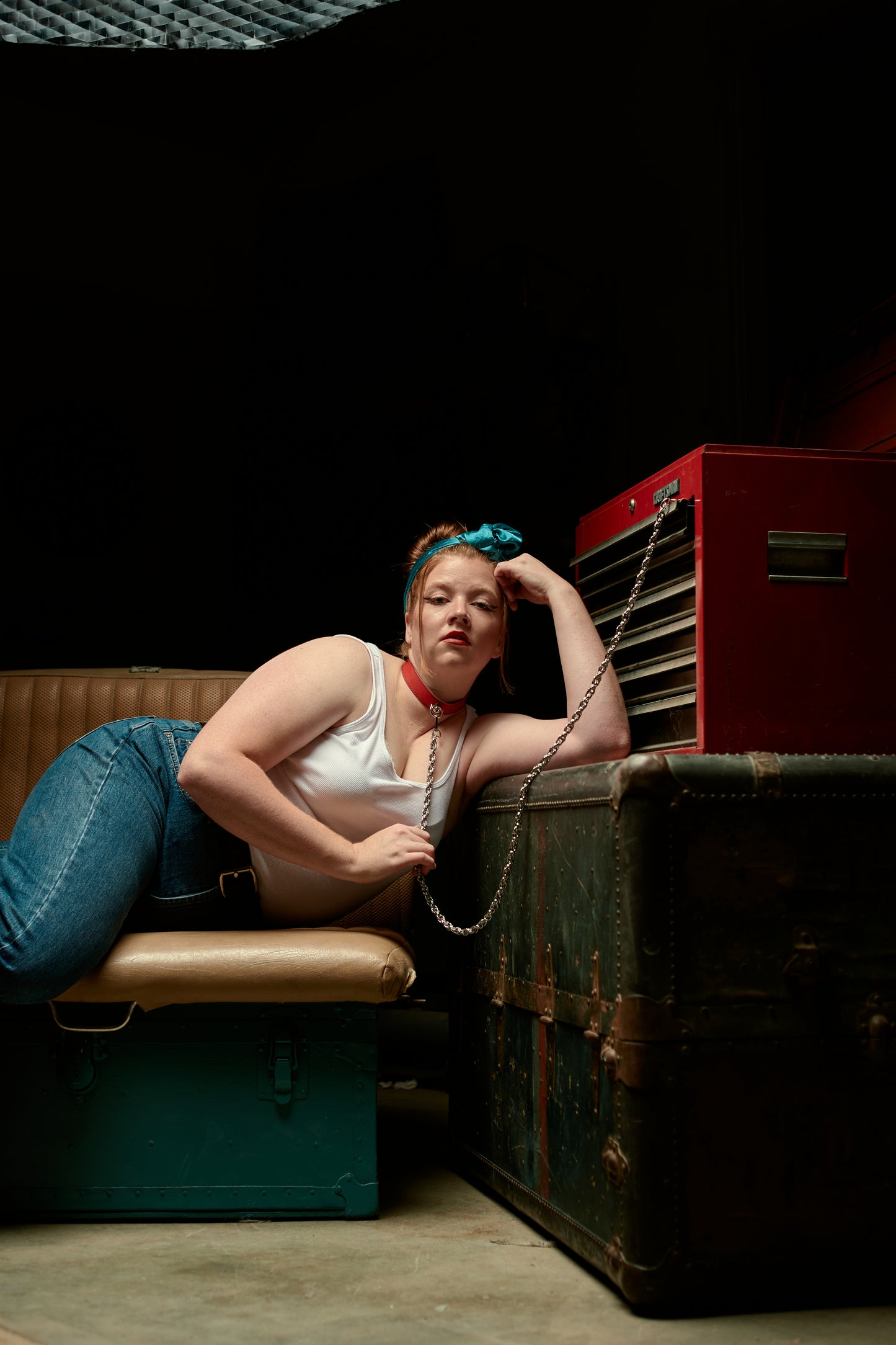 The Serpent and The Muse | Silver Luxury Leather Bondage Collar & Lead