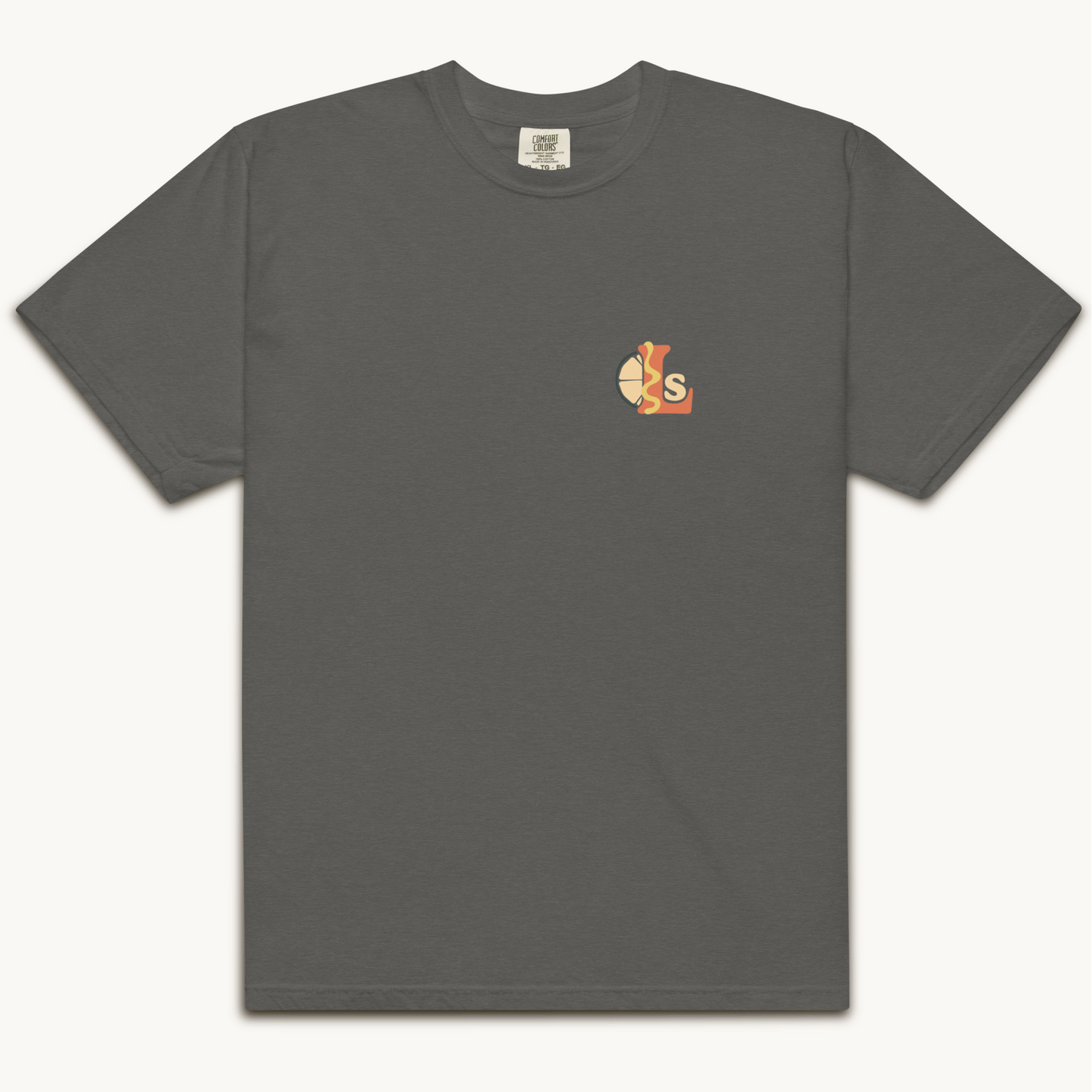 vintage rubber hose design hot dog t-shirt text grip it like you mean it 100% lovey subby original