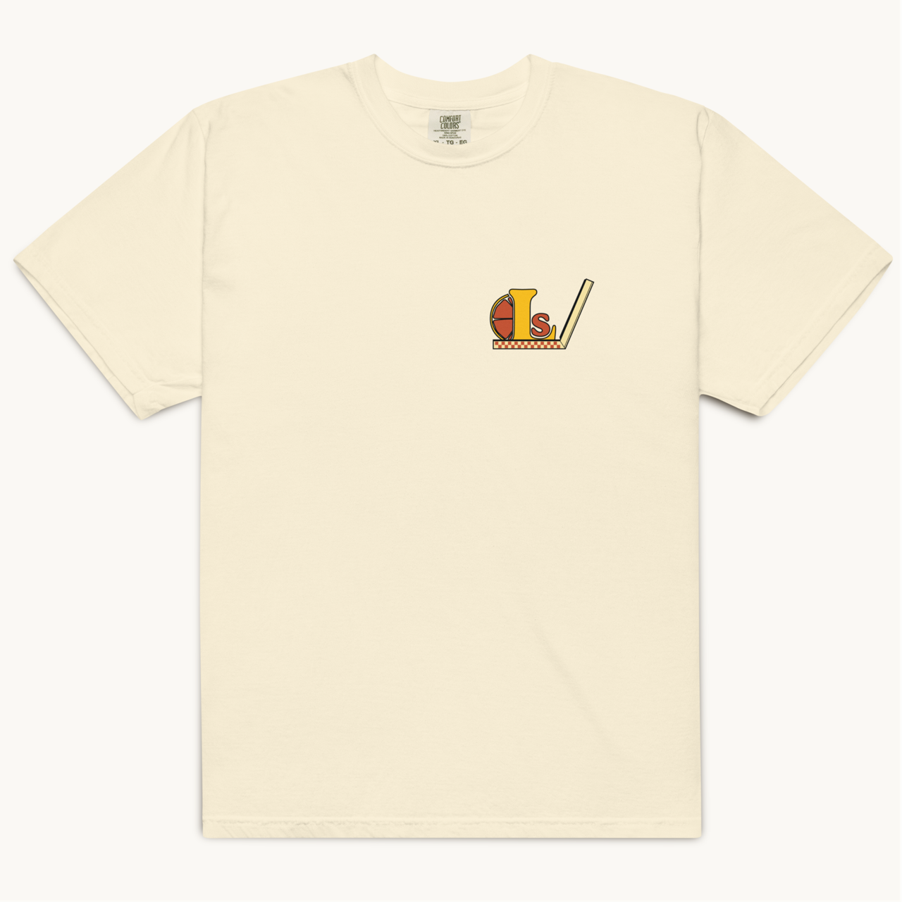 ivory t-shirt rubber hose vintage pizza slice design classic pizza pattern extra thick slice lovey subby t-shirt