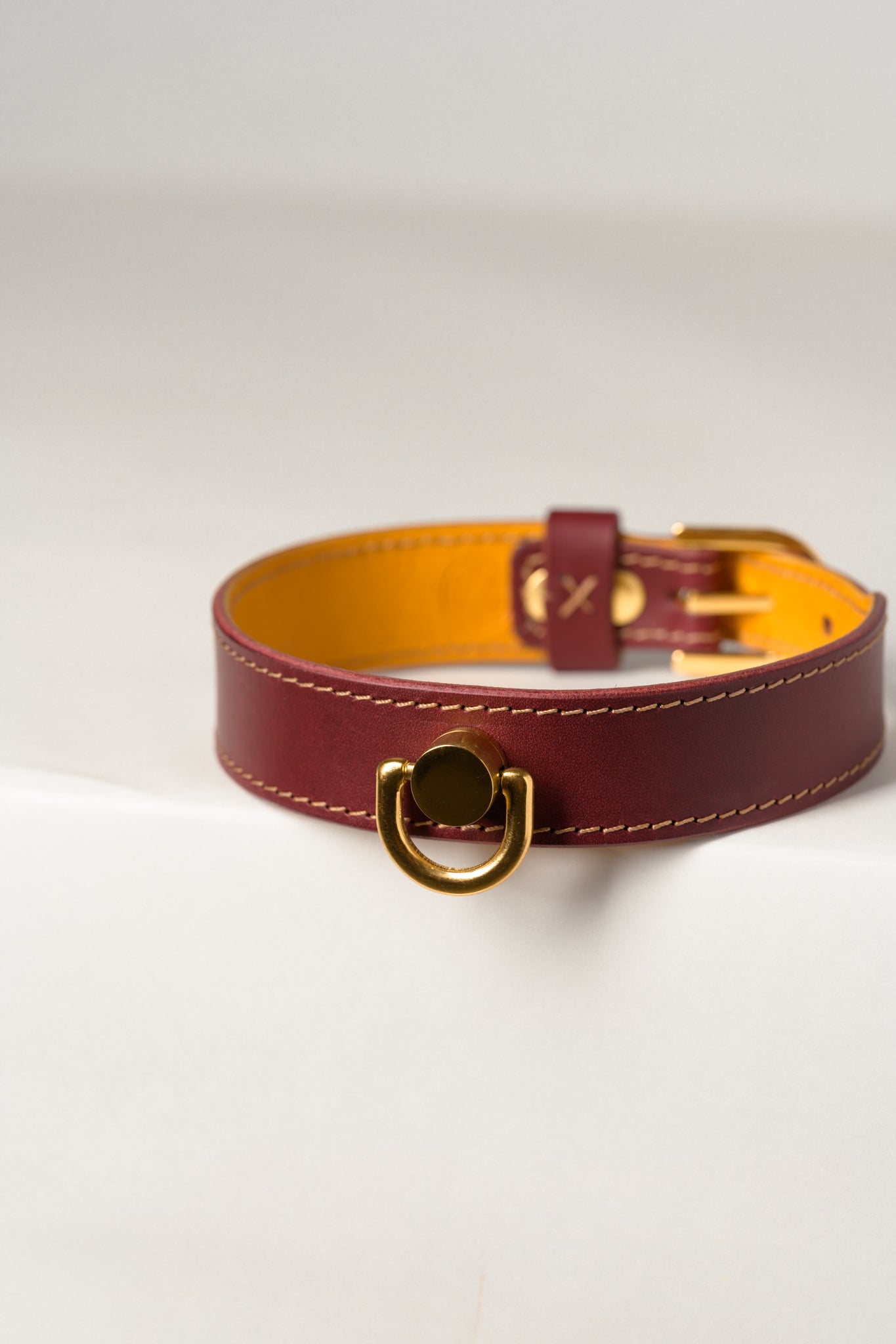 The Burgundy Muse | Luxury Leather Bondage Collar