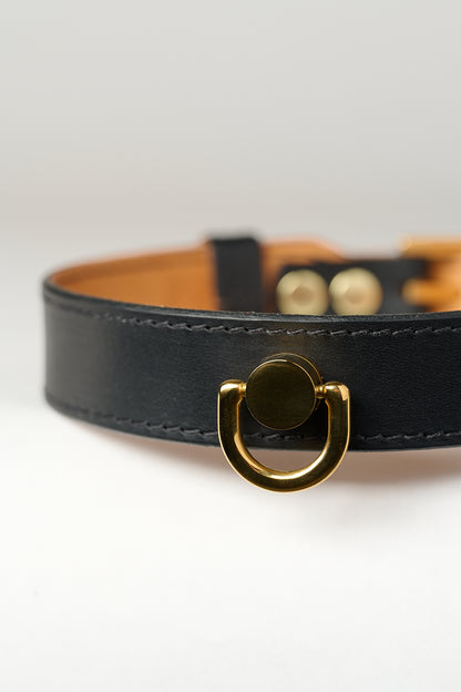 The Black Muse | Luxury Leather Bondage Collar