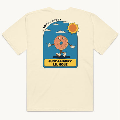 Happy Lil Hole T-Shirt – Retro Donut Graphic Tee for Kinky Subs & Doms