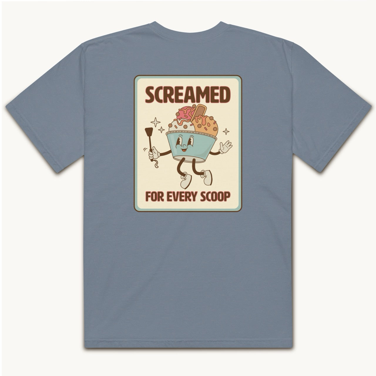 retro rubber hose ice cream cup animated with text screamed for every scoop lovey subby.