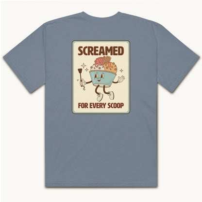 retro rubber hose ice cream cup animated with text screamed for every scoop lovey subby.