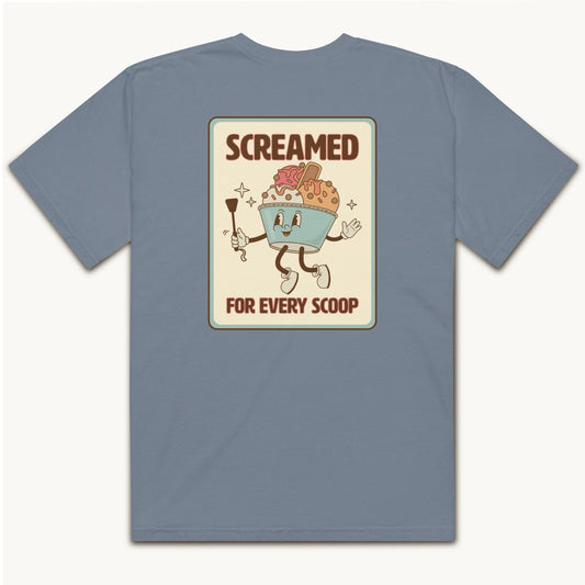 retro rubber hose ice cream cup animated with text screamed for every scoop lovey subby.