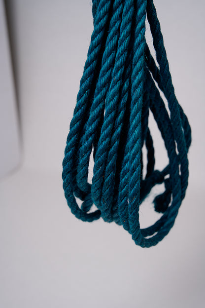 Blue Lovey Subby shibari Jute rope.