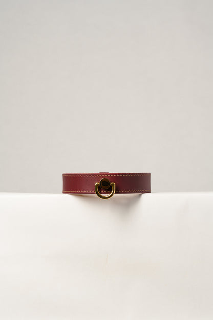 The Burgundy Muse | Luxury Leather Bondage Collar